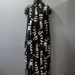 Floral Print Black and White Cocktail Dress